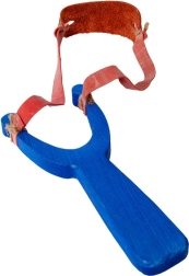 Дървена прашка синя