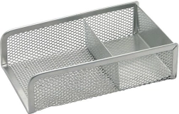 Metal stand for notes and paper clips, silver