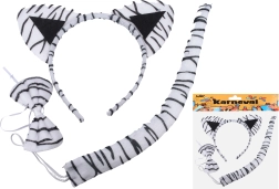 Carnival Set – White Tiger (Headband, Tail and Bow Tie)
