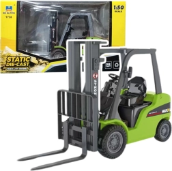 Метална количка Huina с подвижни вилици, зелена 1:50