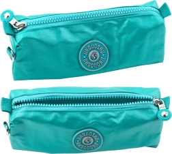 School pencil case with green pocket