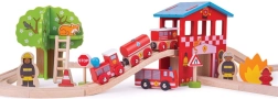 BIGJIGS RAIL дървена влакче-писта – пожарна станция