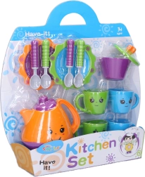 Цветен комплект чайни съдове с личица за деца