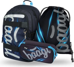 Baagl училищен комплект Skate Bluelight – раница, несесер и торбичка