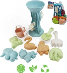 Woopie Green eco sand set with mill and watering can, 10 pieces