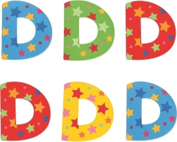 Bigjigs Toys дървена буква D със звездички