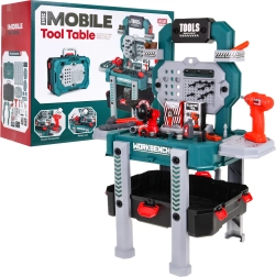 Детски работен тезгях 2 в 1 – куфарче и стойка – Син