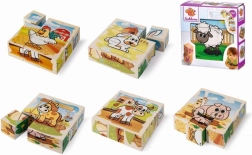 EICHHORN wooden picture blocks with farm theme, 9 pcs