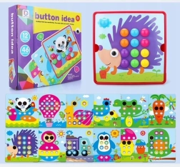 Button Mosaic Book Hedgehog – fine motor skills training