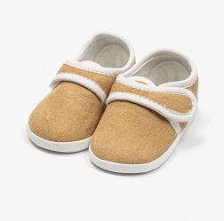 Детски велурени пантофки New Baby кафяви 0–3 месеца