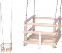 Детска дървена люлка с предпазна бариера