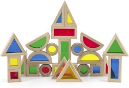 Комплект дървени цветни блокчета от Viga