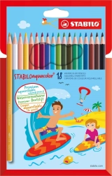 Комплект акварелни цветни моливи STABILO Aquacolor 18 бр.