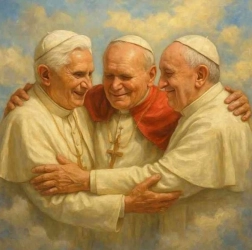 Диамантено рисуване: среща на папите 30 × 40 cm