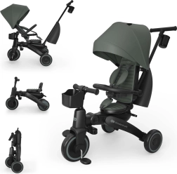 Kinderkraft jazz 3 сгъваема детска триколка зелена (9м+)
