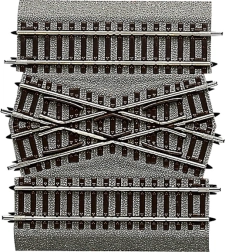 ROCO LINE crossing DGV15 with roadbed 30° H0