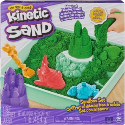 Kinetic Sand – зелена настолна пясъчна игра с тава
