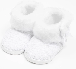 Бебешки зимни дантелени ботушки New Baby, бели, 0–3 месеца