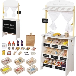 Дървен детски магазин и театър 2 в 1