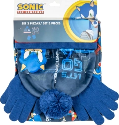 Детски зимен комплект SONIC – шапка с помпон, ръкавици и шал тип яка