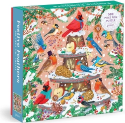 Metallic Square Puzzle Festive Birds 500 Pieces GALISON