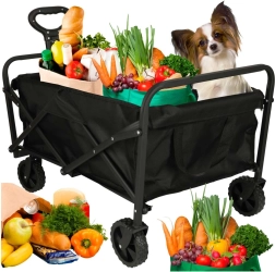 Сгъваема туристическа транспортна количка за пазаруване с въртящи се колела и телескопична дръжка