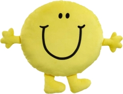 Плюшена възглавница MR. HAPPY – голяма жълта усмихната възглавница