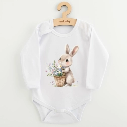 Baby bodysuit with bunny and flowers print new baby