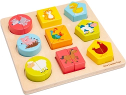 Дървени вмъкващи пъзели Форми и Животни