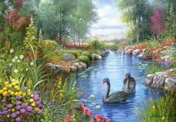 Пъзел Castorland „Черни лебеди“ – 1500 части