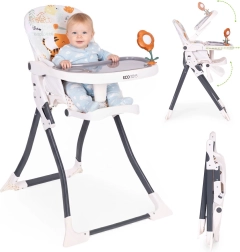 Сгъваемо детско столче за хранене с играчки ECOTOYS