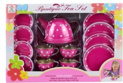 Метален чаен комплект с точки за деца
