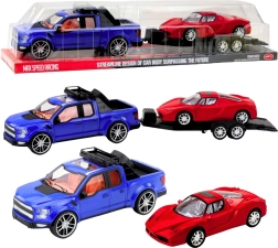 Off-road Car Set with Trailer and Sports Car