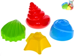 Комплект формички за пясък – мидички 7–9 см, 4 бр.