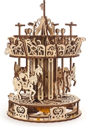Дървен механичен въртележка UGEARS 3D пъзел
