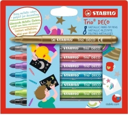 STABILO Trio Deco комплект 8 металически флумастера