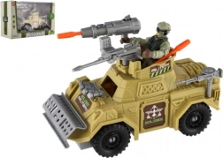 Военен комплект брониран автомобил с войник и аксесоари, пластмаса, свободно движение