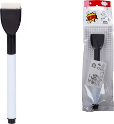 Маркер за бяла дъска с мини гумичка, черен