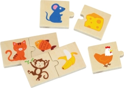 VIGA дървени пъзели нахрани животинчето – какво ядат животните, 24 части