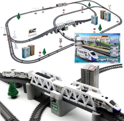 Electric passenger toy train with long tracks