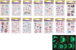 Светещи в тъмното татуировки 6 × 10,5 cm – микс еднорози и пирати