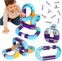 Magnetic Race Track Construction Set with Car, 54 Pieces