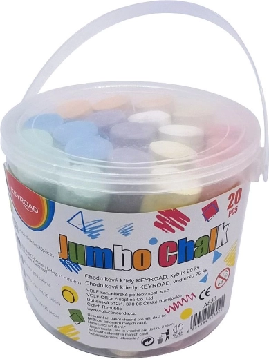 Тротоарни тебешири Keyroad Jumbo, кофичка 20 бр.