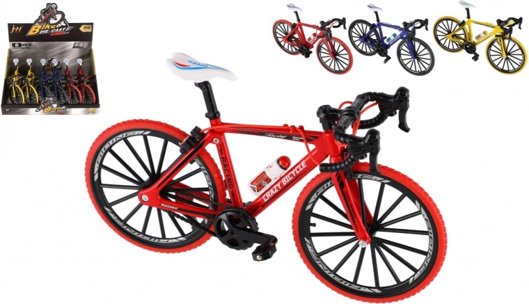 Finger bike metal/plastic 19 cm in various colors
