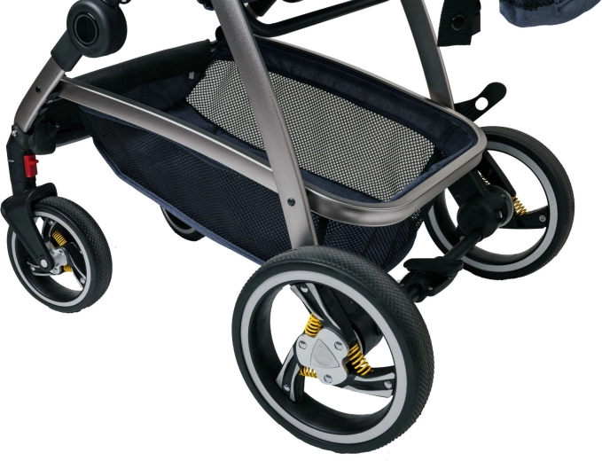 Suspension-equipped maintenance-free wheels