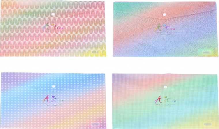 Plastic envelope with snap 33 × 23 cm – colorful patterns