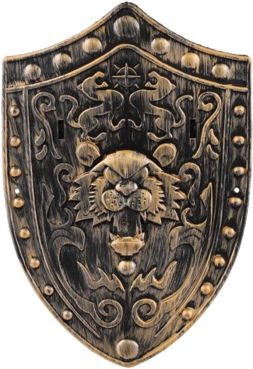 Decorated shield with lion motif