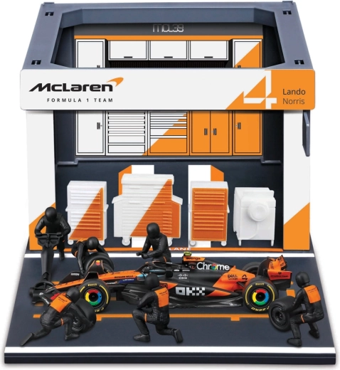 Bburago Formula Racing F1 Pit Pass диорама сет McLaren Team MCL39 2025 Ландо Норис 1:43