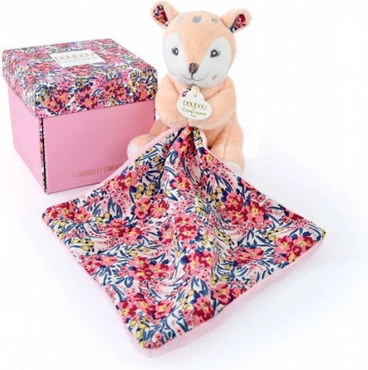 Подаръчен комплект Doudou – плюшена сърничка и одеяло