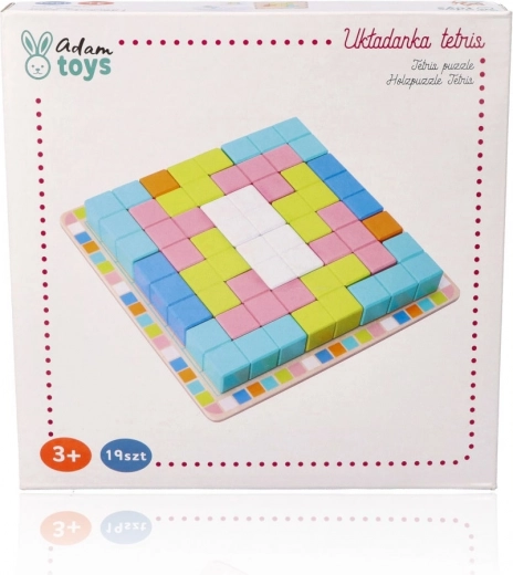 Цветна дървена логическа игра Tetris Puzzle